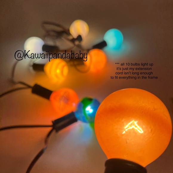 Rare Vintage Handpainted Solar System Planets Outer Space Glass String Lights - Picture 6 of 8